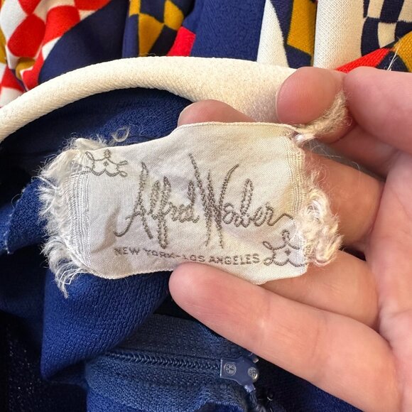 Alfred Weber 60s Vtg Dress Mod Size 8/S Geometric Multicolor Long Sleeve Gogo - Picture 4 of 16